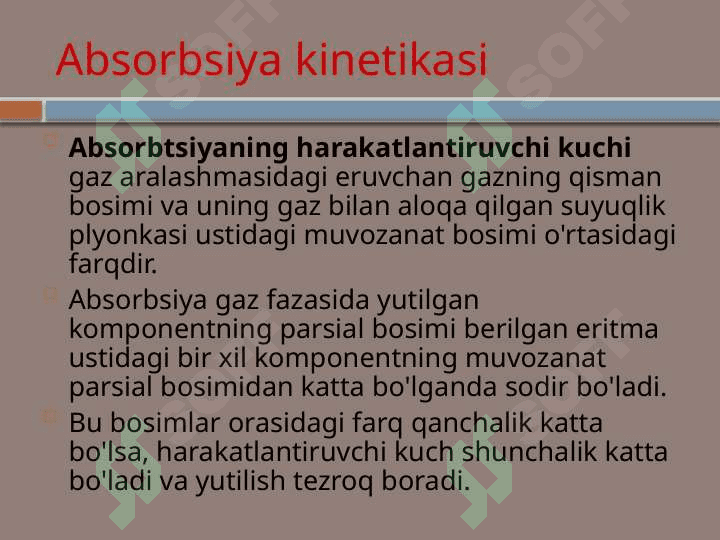 Gaz oqimlarini ABSORBSIYA bilan tozalash 3
