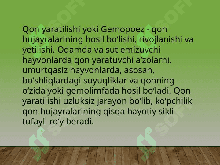 Qon o'rnini bosuvchi suyuqliklar. Qon hosil qilishning boshqarilishi. Qon depolari. Limfa fiziologiyasi. Yurak avtomatiyasining tabiati 8