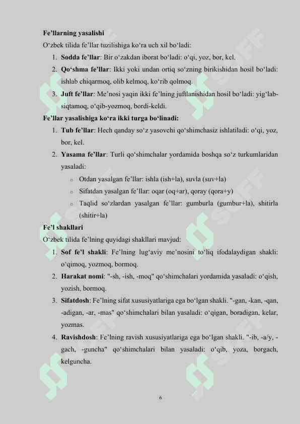 4-sinfda “Fe’l” turkumini o‘rganish 6