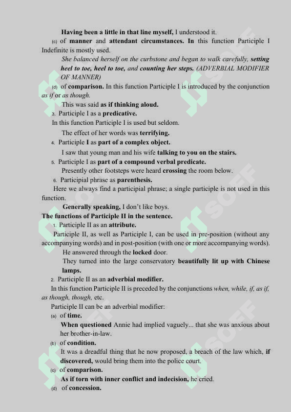 Non-finite forms of the verb 5
