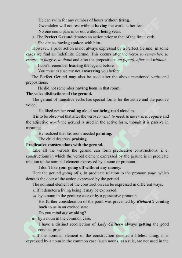 Non-finite forms of the verb 7