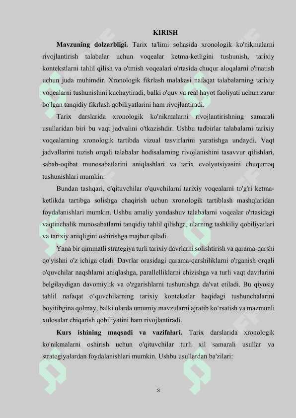 Tarix darslarida xronologik ko'nikmalarni shakllantirish usullari 3