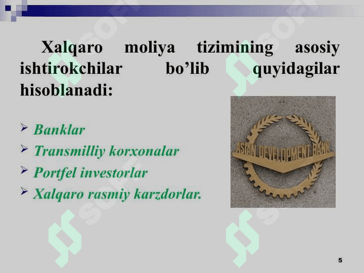 Xalqaro moliya 5