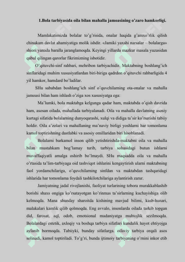MAHALLA, OILALARDA OTA ONALAR VA BOLALAR MA'NAVIY TARBIYAVIY MUNOSABATLARINI TAHLIL ETISH USULLARI 3