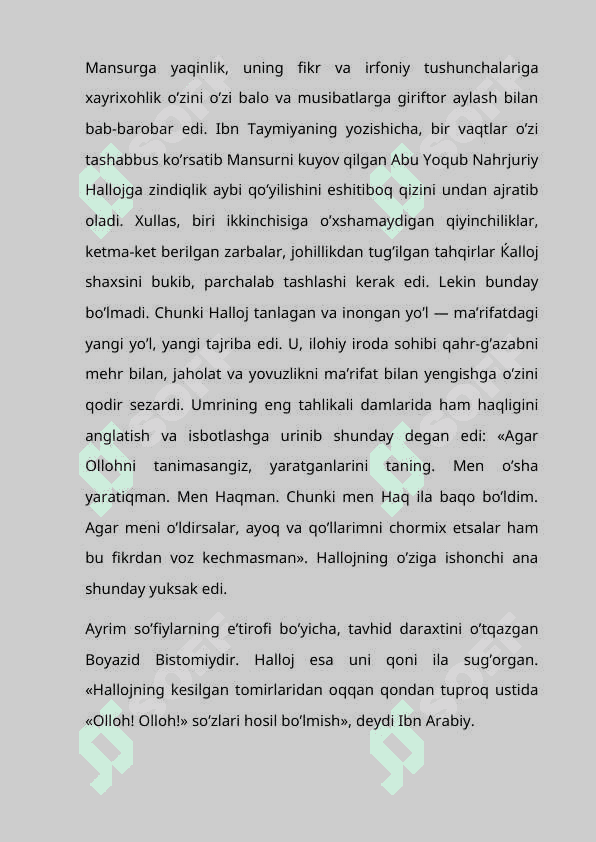 MANSUR HALLOJ TA'LIMOTI 6