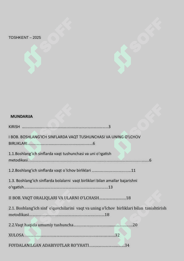 Vaqt olchov birliklari mavzusida kurs ishi 2