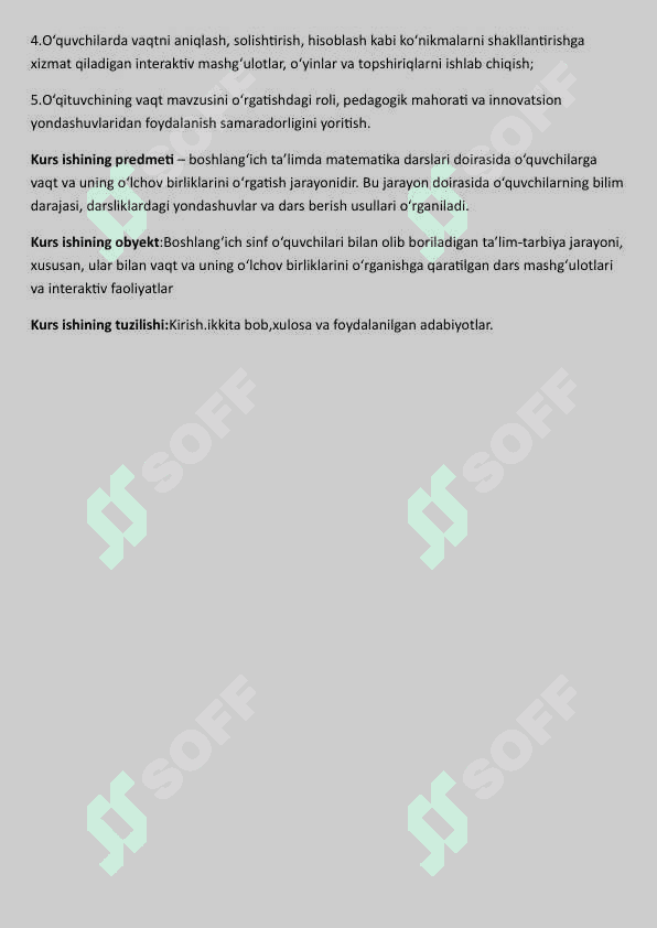 Vaqt olchov birliklari mavzusida kurs ishi 5