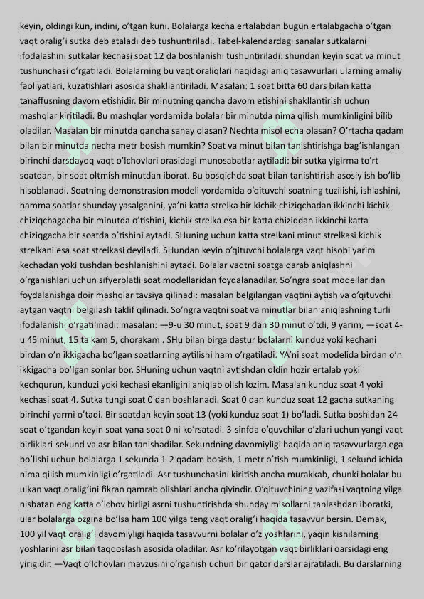 Vaqt olchov birliklari mavzusida kurs ishi 8