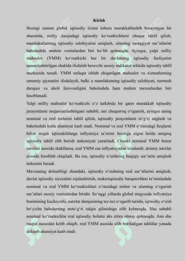 Nominal va real yalpi milliy mahsulot, ularning nisbati va o'zgarish sur'atlari 2