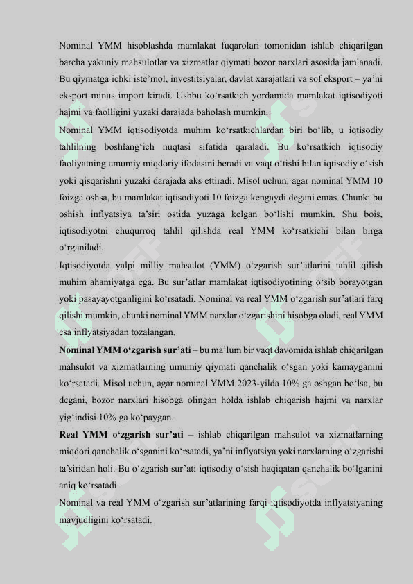 Nominal va real yalpi milliy mahsulot, ularning nisbati va o'zgarish sur'atlari 6