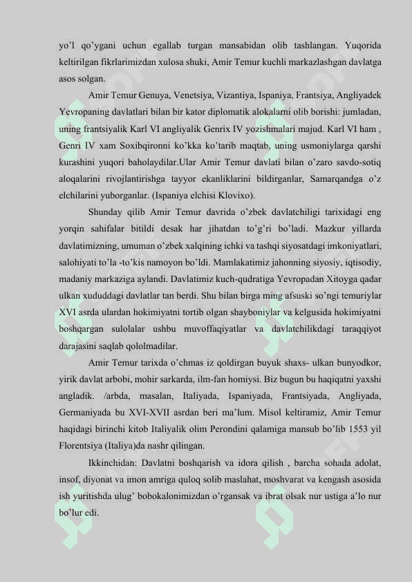 Amir Temur va Temuriylar davrida ijtimoiy-iqtisodiy, siyosiy va madaniy hayot 8