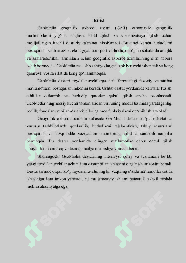 GeoMedia geografik axborot tizimi 2