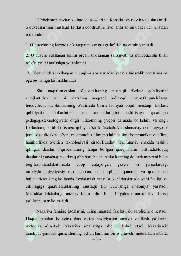 Huquqiy talimda metodlar tasnifi 3