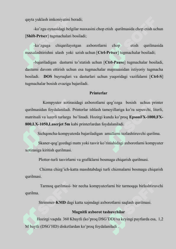 ZAMONAVIY KOMPYUTERLARNING KONFIGURATSIYASI VA ULARNING QO'LLANILISH SOHALARI 7