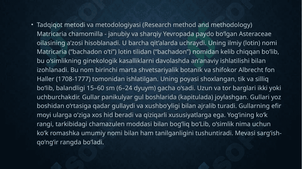 DORIVOR MOYCHECHAK  O’SIMLIGINIG KO’CHATCHILIGI VA URUG’CHILIGI 4