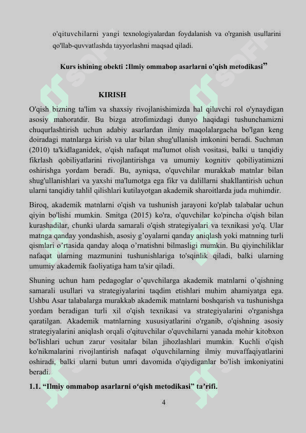 “Ilmiy ommabop asarlarni o’qish metodikasi” 4