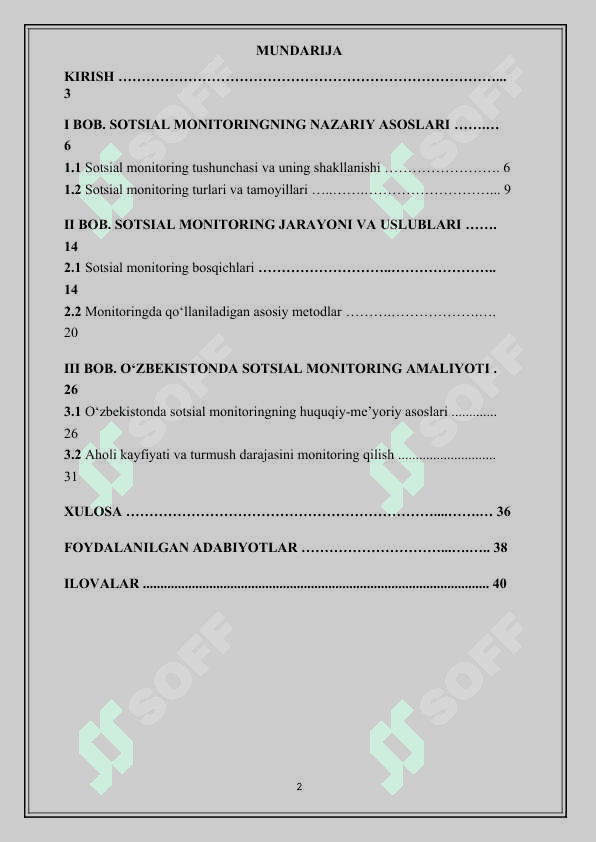 Sotsial monitoring - kurs ishi 2