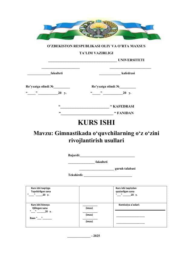 Gimnastikada o‘quvchilarning o‘z o‘zini rivojlantirish usullari