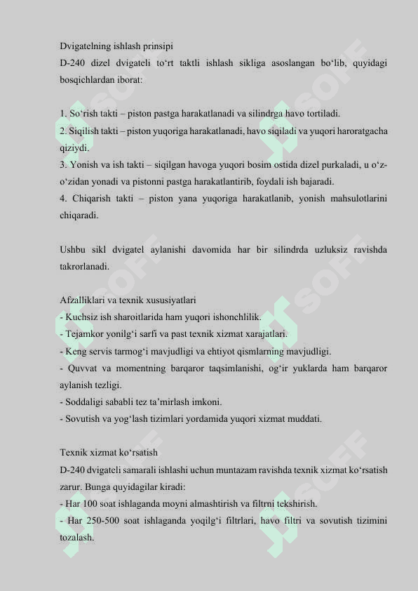 MTZ-80 traktori IYoD ning umumiy tavsifi 4