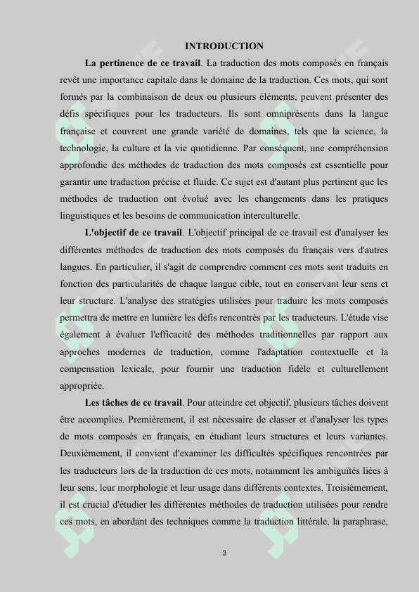 LES MÉTHODES DE TRADUCTION DES MOTS COMPOSÉS EN FRANÇAIS 3