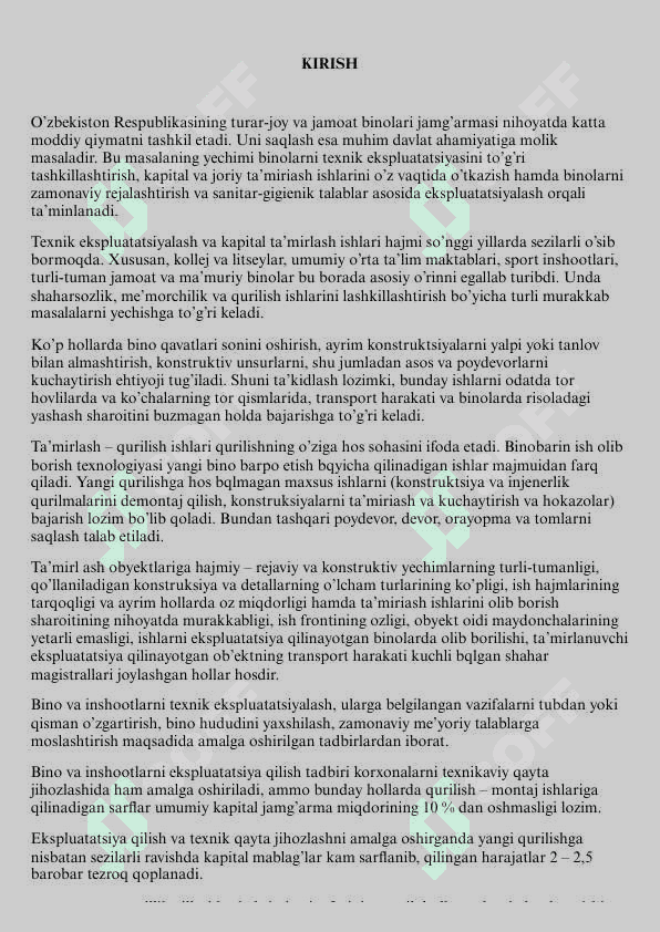 JAMOAT VA TURAR - JOY BINOSINI TEKSHIRISH VA JISMONIY  YEMIRILISHINI ANIQLASH 3