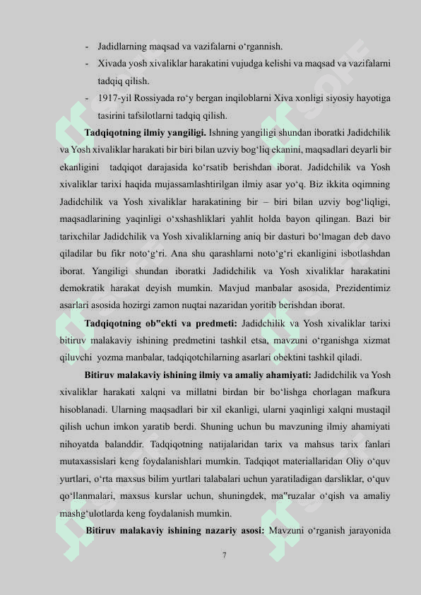 Yosh Xivaliklar faoliyati 5