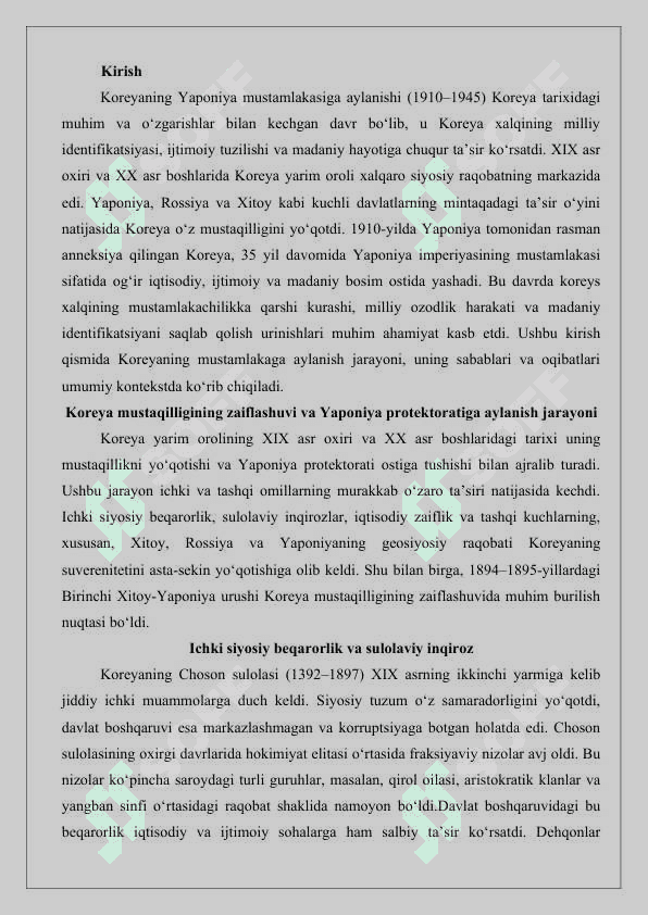Koreyaning Yaponiya mustamlakasiga aylanishi 25 4