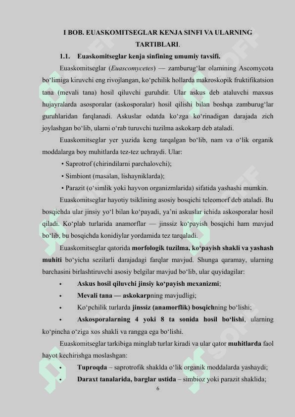 Euaskomitseglar kenja sinfi 6