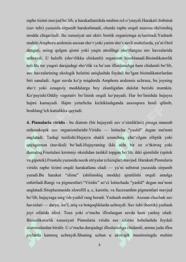 O‘simliklar dunyosining biosferadagi o‘rni va xilma-xilligi 6