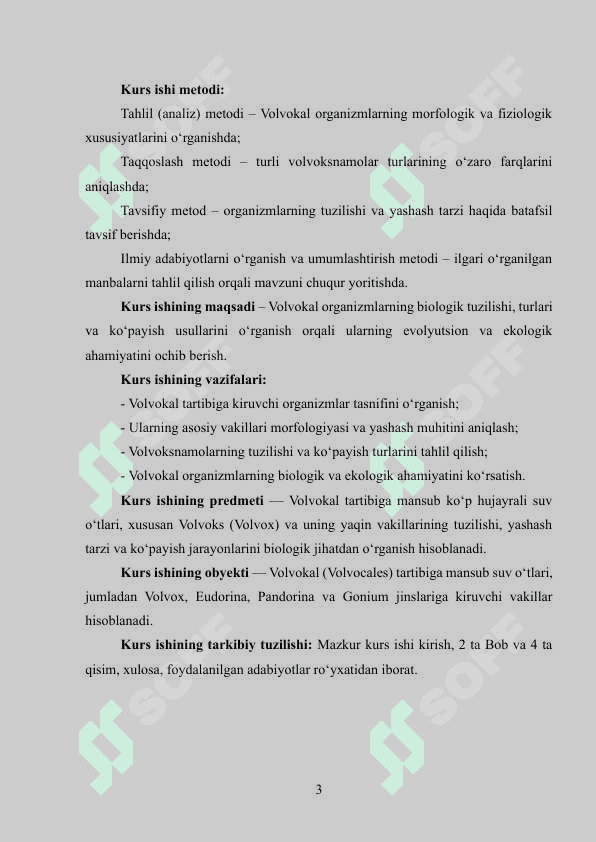 Volvoksnamolar-volvocales tartibi va uning asosiy vakillari. Tuzilishi va ko'payishi 3
