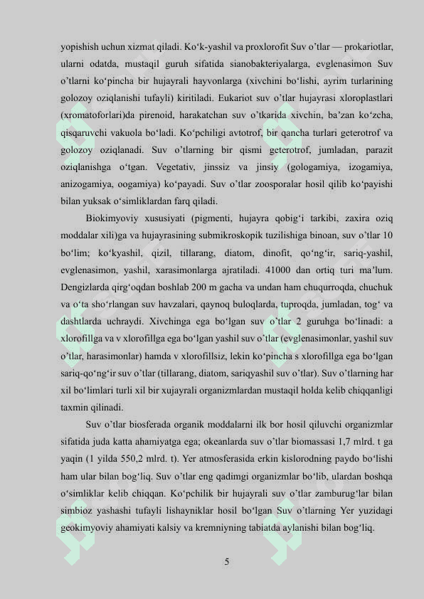 Volvoksnamolar-volvocales tartibi va uning asosiy vakillari. Tuzilishi va ko'payishi 5