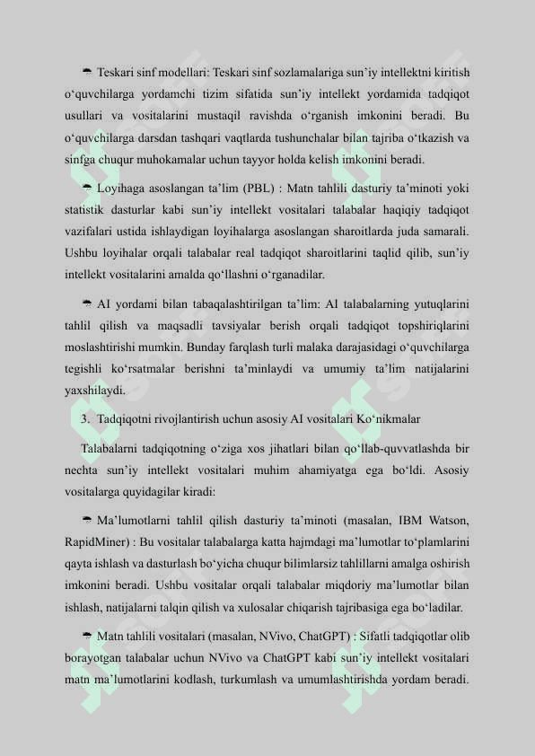 Pedagogika yo’nalishi talabalarida suniy intellekt vositasida tadqiqotchilik kompetensiyalarini rivojlantirishning metodik taʼminoti va amaliy mexanizmlari 5