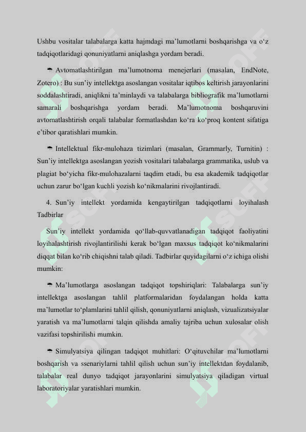 Pedagogika yo’nalishi talabalarida suniy intellekt vositasida tadqiqotchilik kompetensiyalarini rivojlantirishning metodik taʼminoti va amaliy mexanizmlari 6