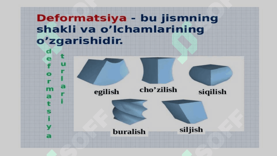 DEFORMATSIYA VA UNING TURLARI 3