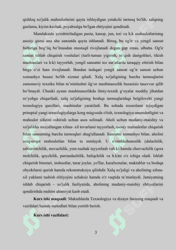 Texnologiya va dizayn fanining maqsadi va vazifalari 3