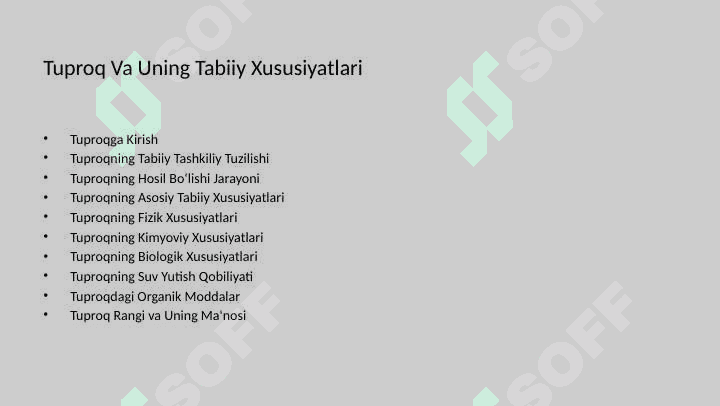 Tuproq va uning tabiiy xususiyatlari 2 2