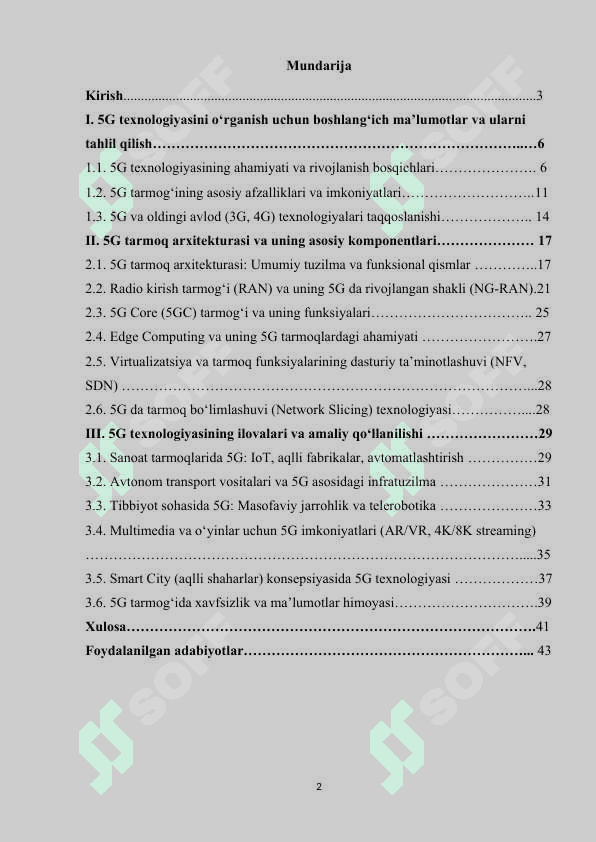 5G texnalogiyasi tarmoq arxitekturasi va ilovalari (2)kur 2