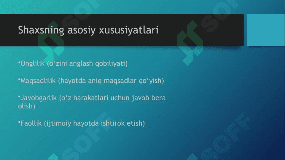 Shaxs va uning rivojlanishi mavzusida slayd 3