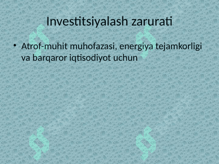 Yashil Loyihalarni Investitsiyalash 3