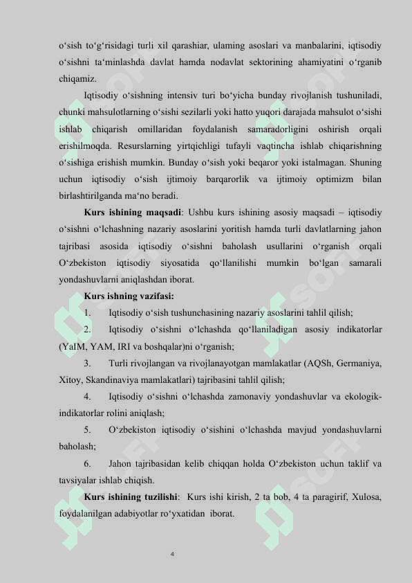 IQTISODIY O'SISHNING O'LCHASHNING JAHON TAJRIBASI 3