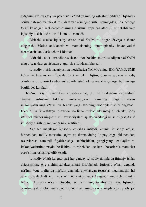 IQTISODIY O'SISHNING O'LCHASHNING JAHON TAJRIBASI 8