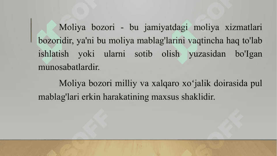 Moliya bozorlarining iqtisodiyatdagi  o'rni va vazifalari. 5