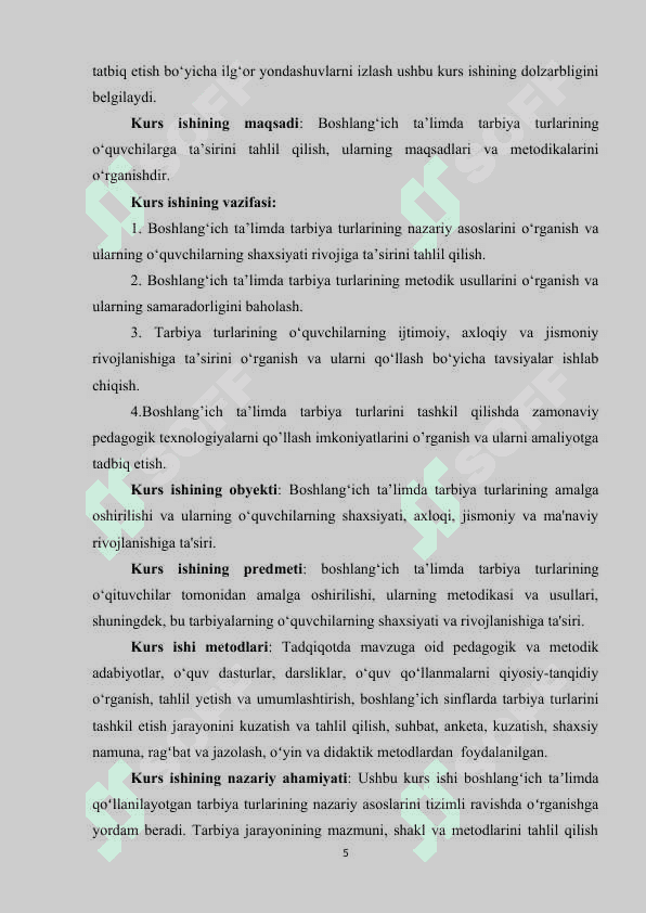 BOSHLANG’ICH TA’LIMDA TARBIYA TURLARI 4