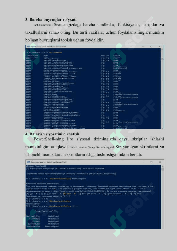 PowerShellda amallar bajarish. PowerShell komandalari. 3