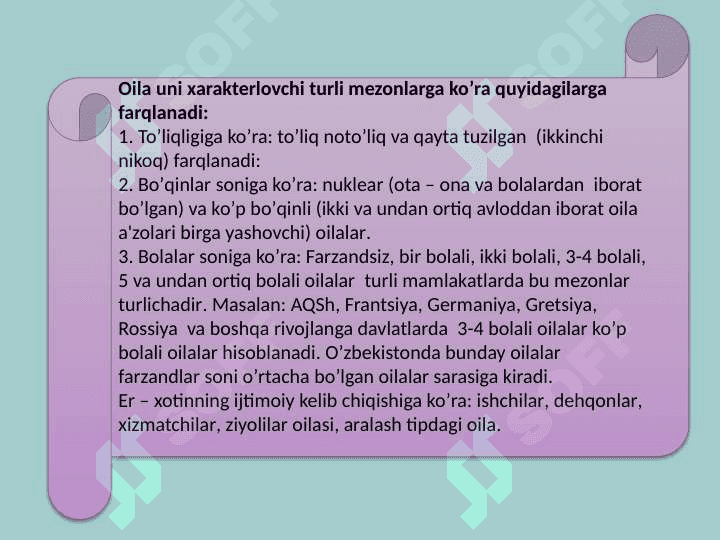 Zamonaviy oilalar rivojining o’ziga xos xususiyatlari 4