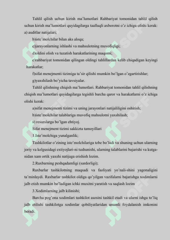 Sifat menejmenti tizimini joriy etish 4