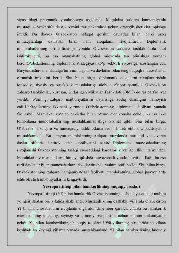 Oʻzbekiston va Yevropa davlatlari bilan zamonaviy aloqalarning boshlanishi 25 3