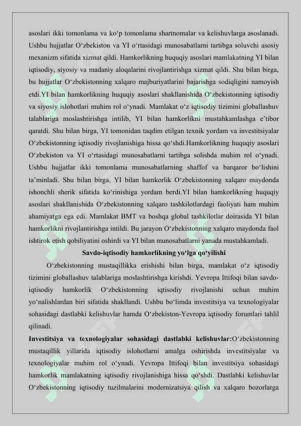 Oʻzbekiston va Yevropa davlatlari bilan zamonaviy aloqalarning boshlanishi 25 4