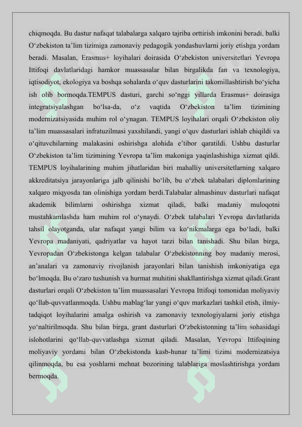 Oʻzbekiston va Yevropa davlatlari bilan zamonaviy aloqalarning boshlanishi 25 7