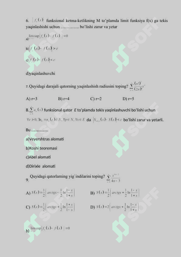 Matanalizdan 75 ta test 2
